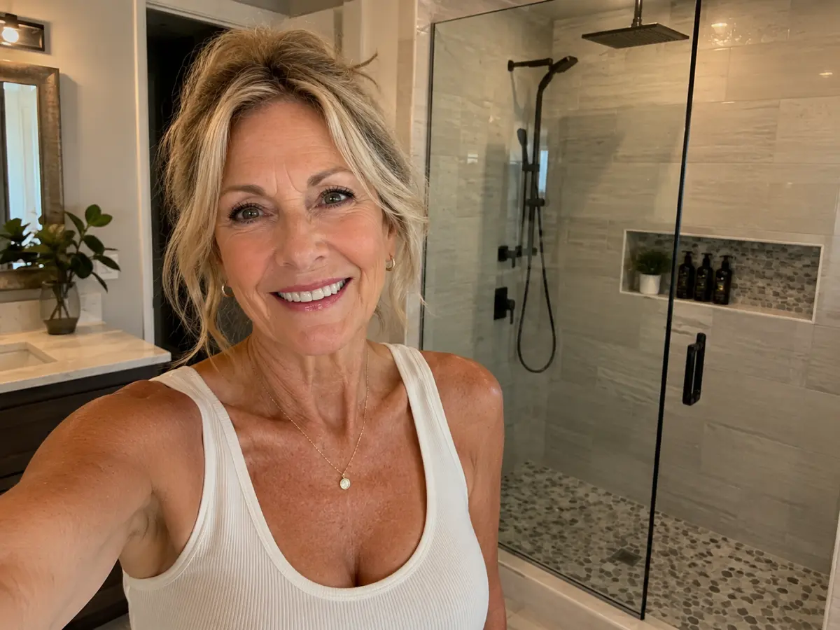 Modern walk-in shower